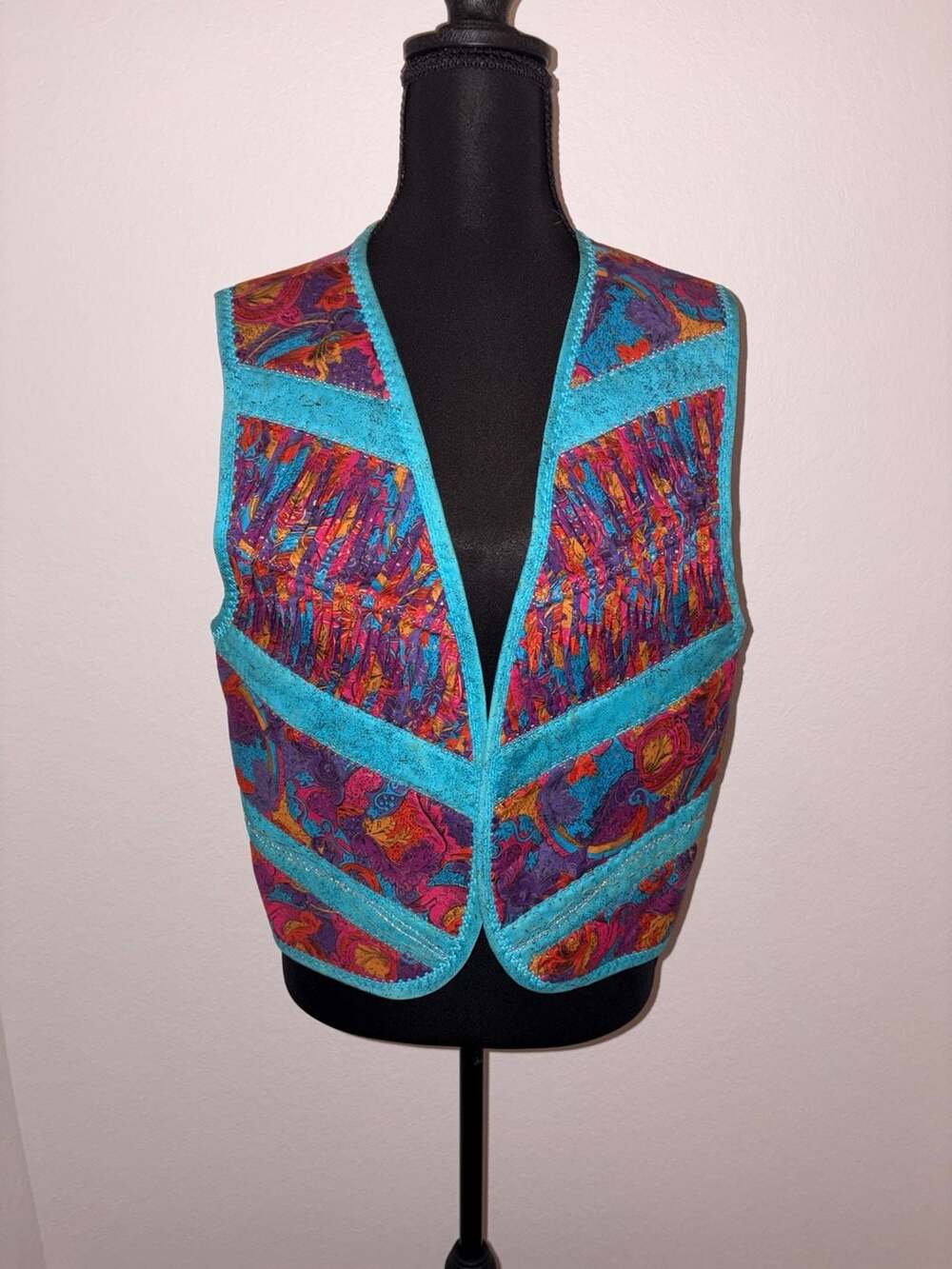 Vintage Handmade Reversible Quilted Tribal Cotton Vest